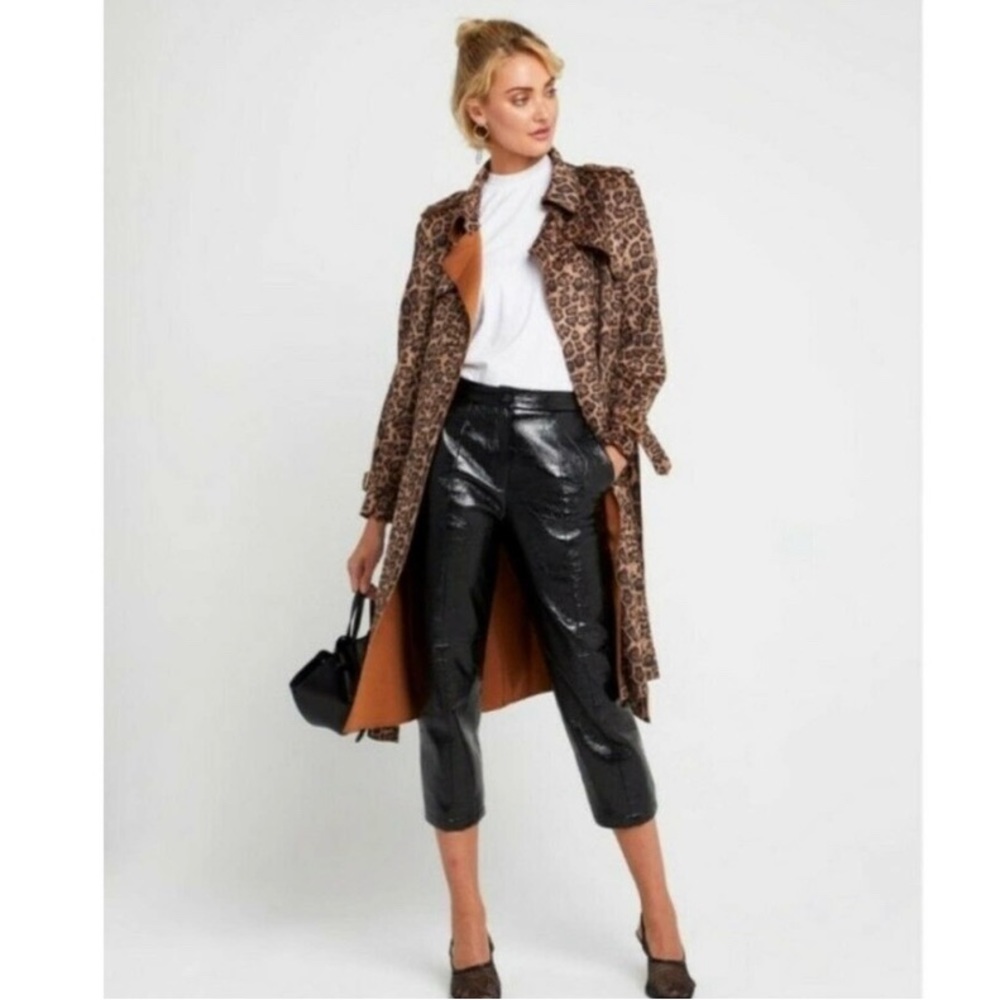 COPY - Few Moda Animal Print Leopard Print Trench Coat Size S